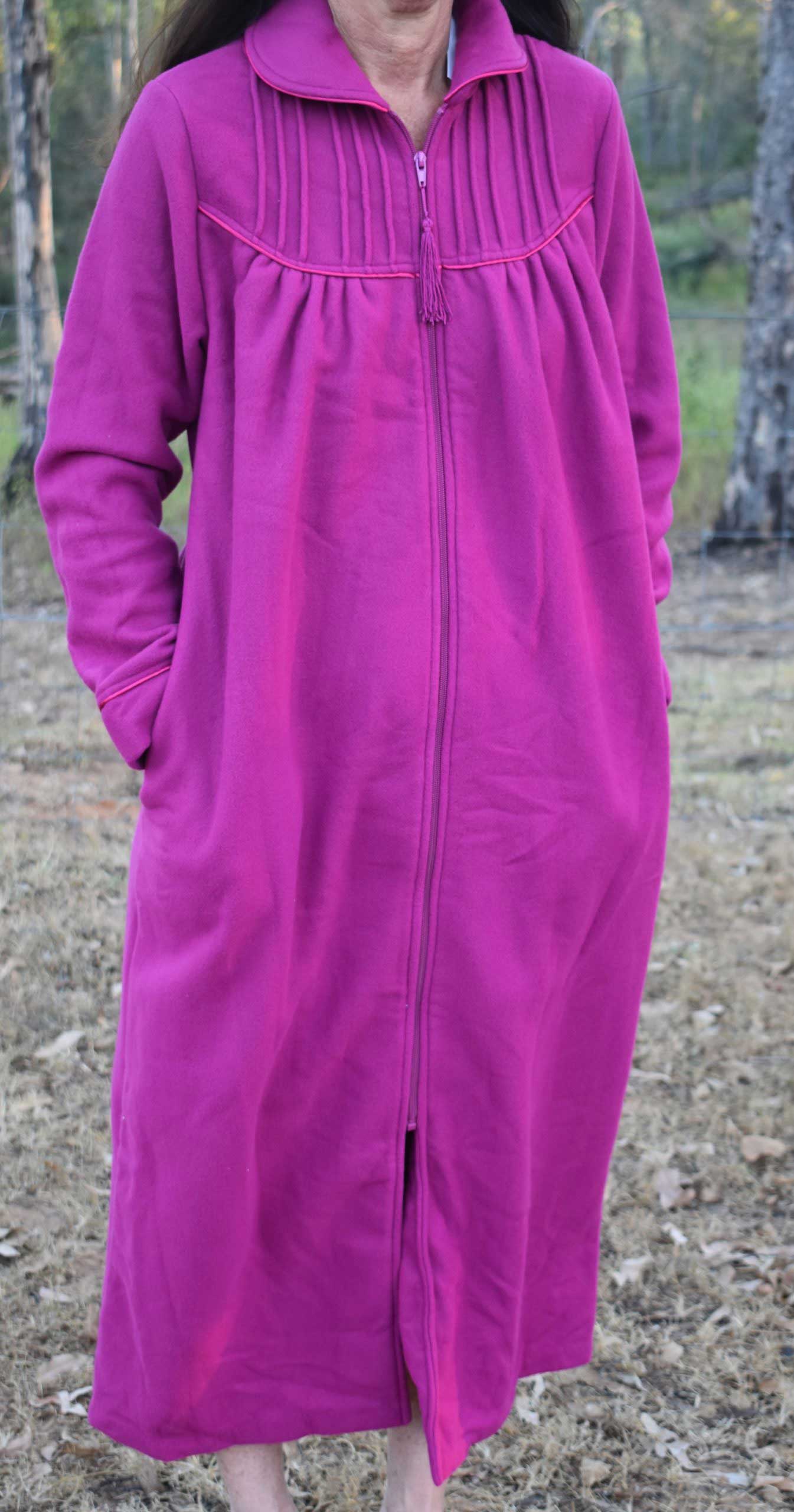 Dunnes Stores | Pink Fleece Zip Thru Dressing Gown