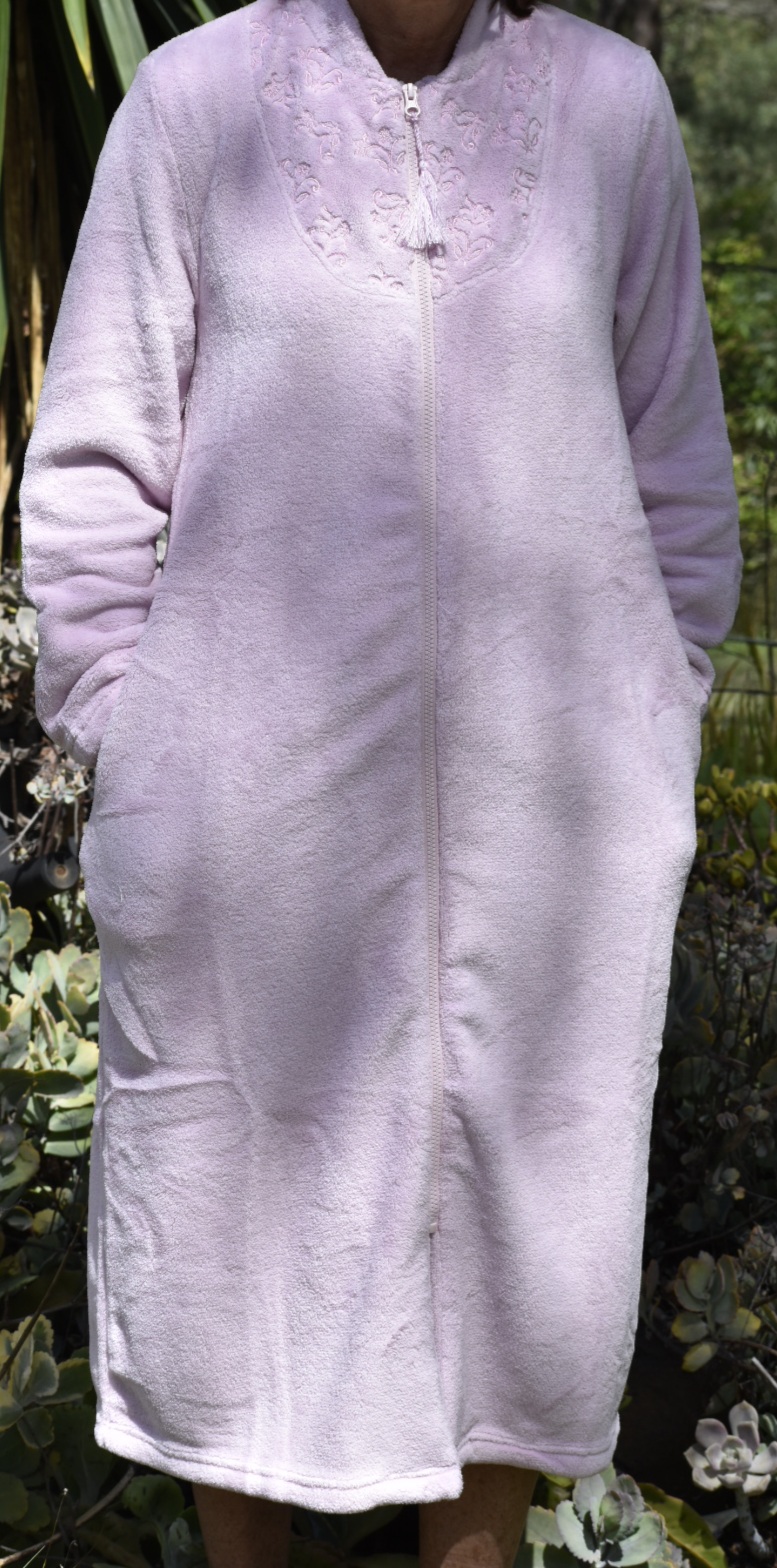 cheibear Womens Robe Zip Front Hooded House Dress Nightshirt Hoodie Long  Loungewear Bathrobe - Walmart.com